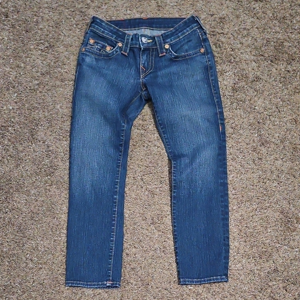 True Religion Dark Blue Ankle Jeans